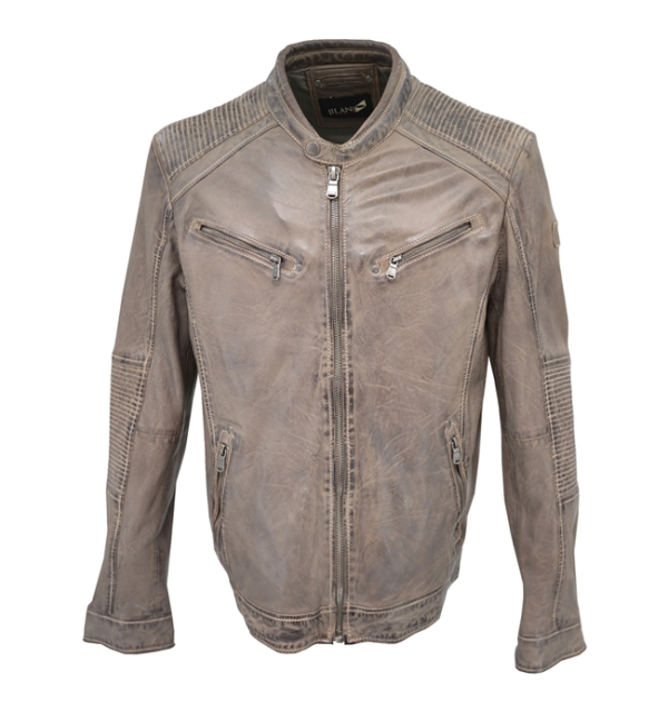 Leather men's jacket (Brown)